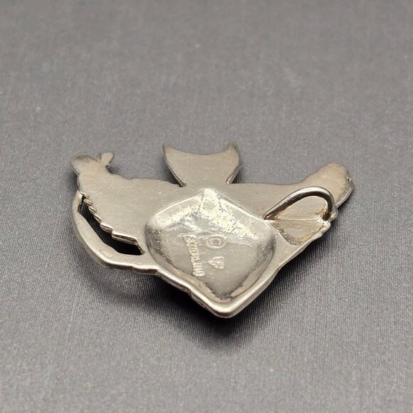 Sterling Silver Angelfish Pendant 1" Signed 3.53g Diamond Cut Details VTG - Picture 4 of 7